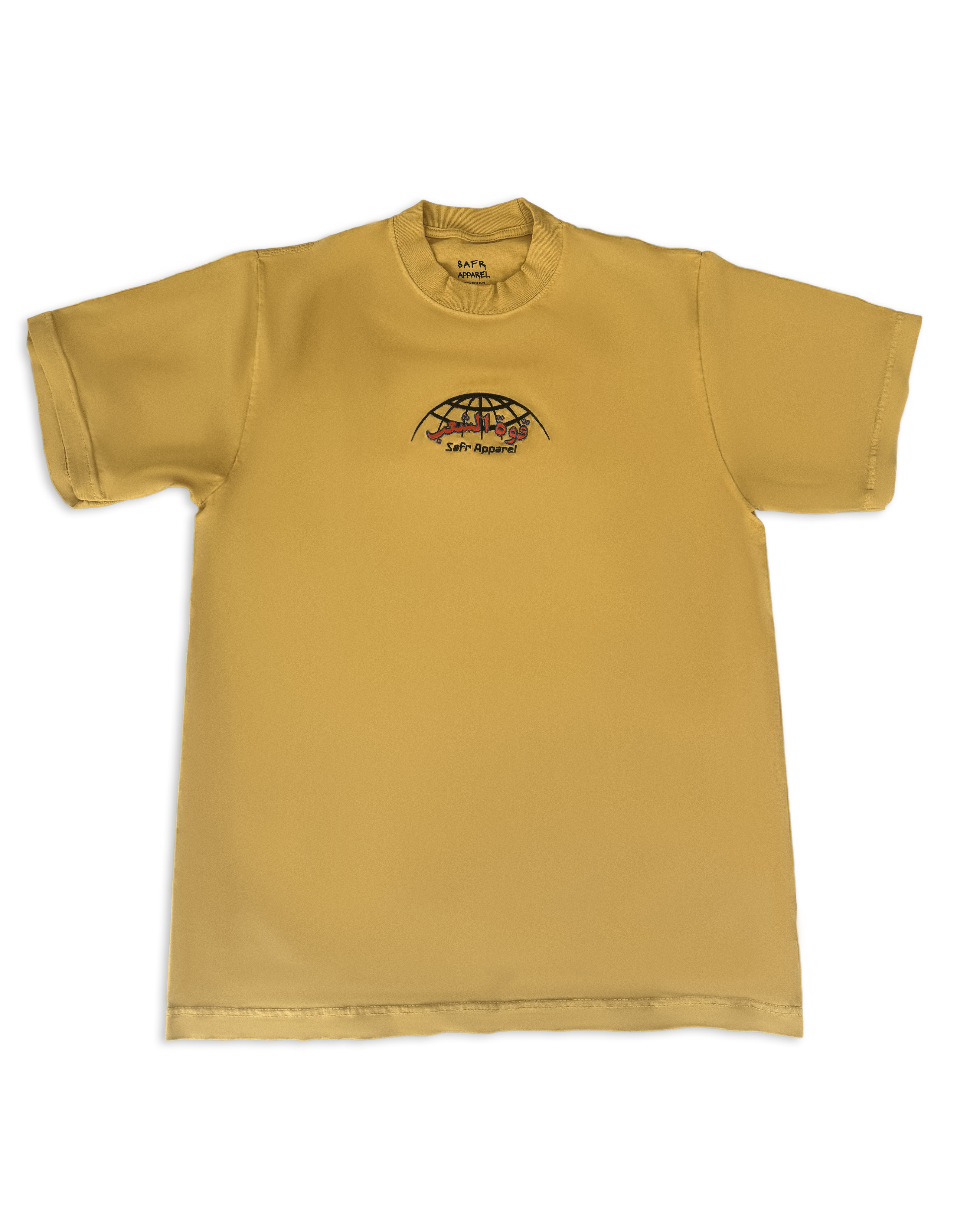 SAFR Apparel Mustard Embroidered Power of the People T-Shirt