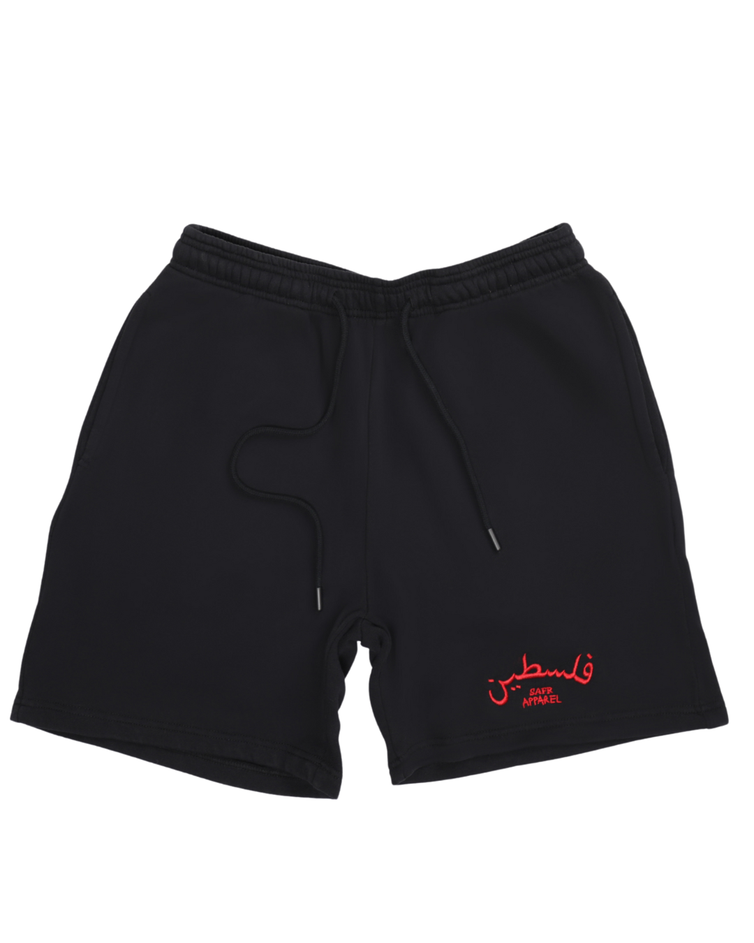 SAFR Apparel Black Stitched Embroidered Sweat Shorts