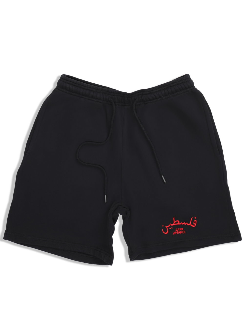 SAFR Apparel Black Stitched Embroidered Sweat Shorts