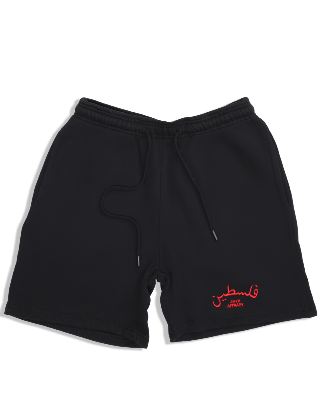SAFR Apparel Black Stitched Embroidered Sweat Shorts