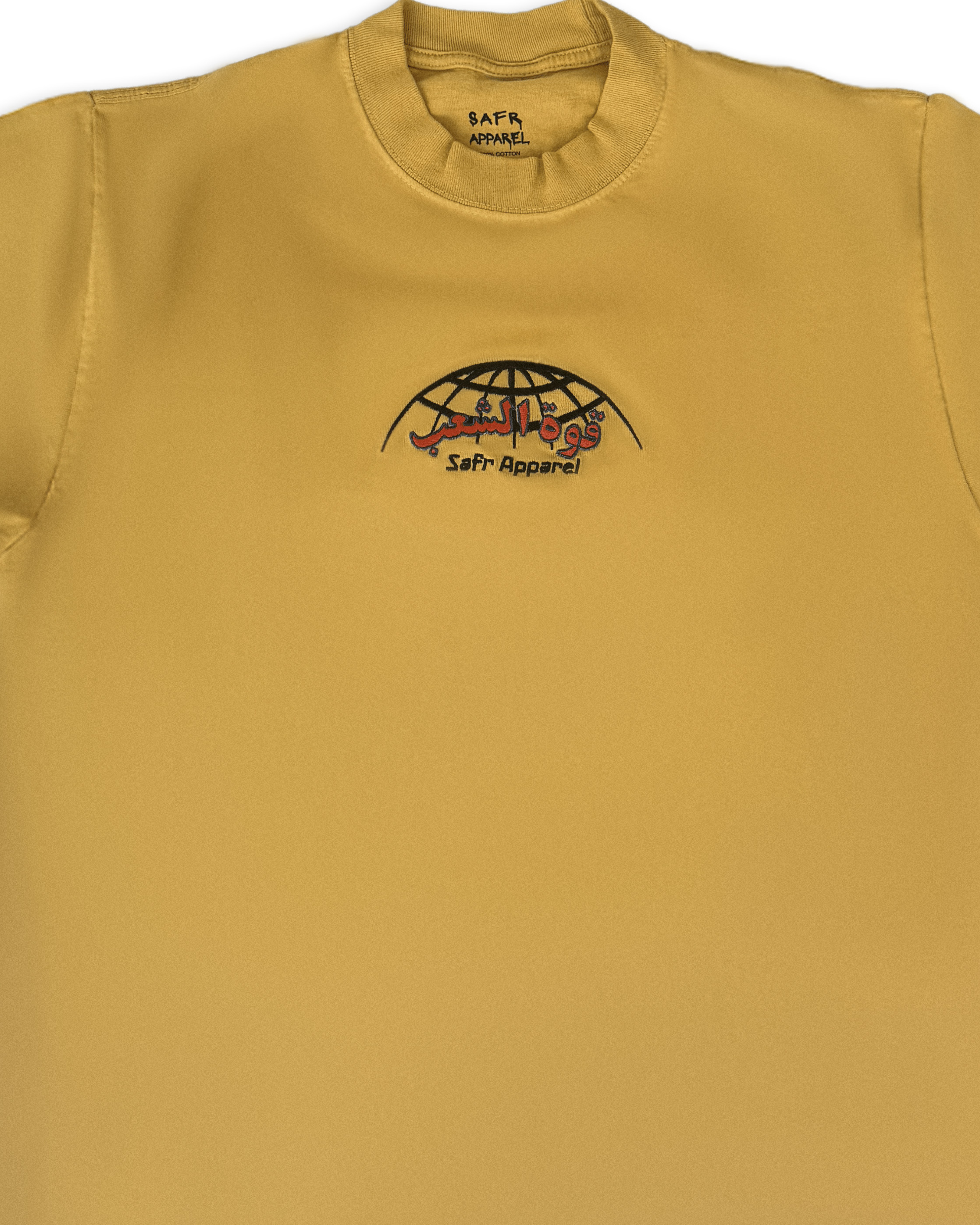 SAFR Apparel Mustard Embroidered Power of the People T-Shirt