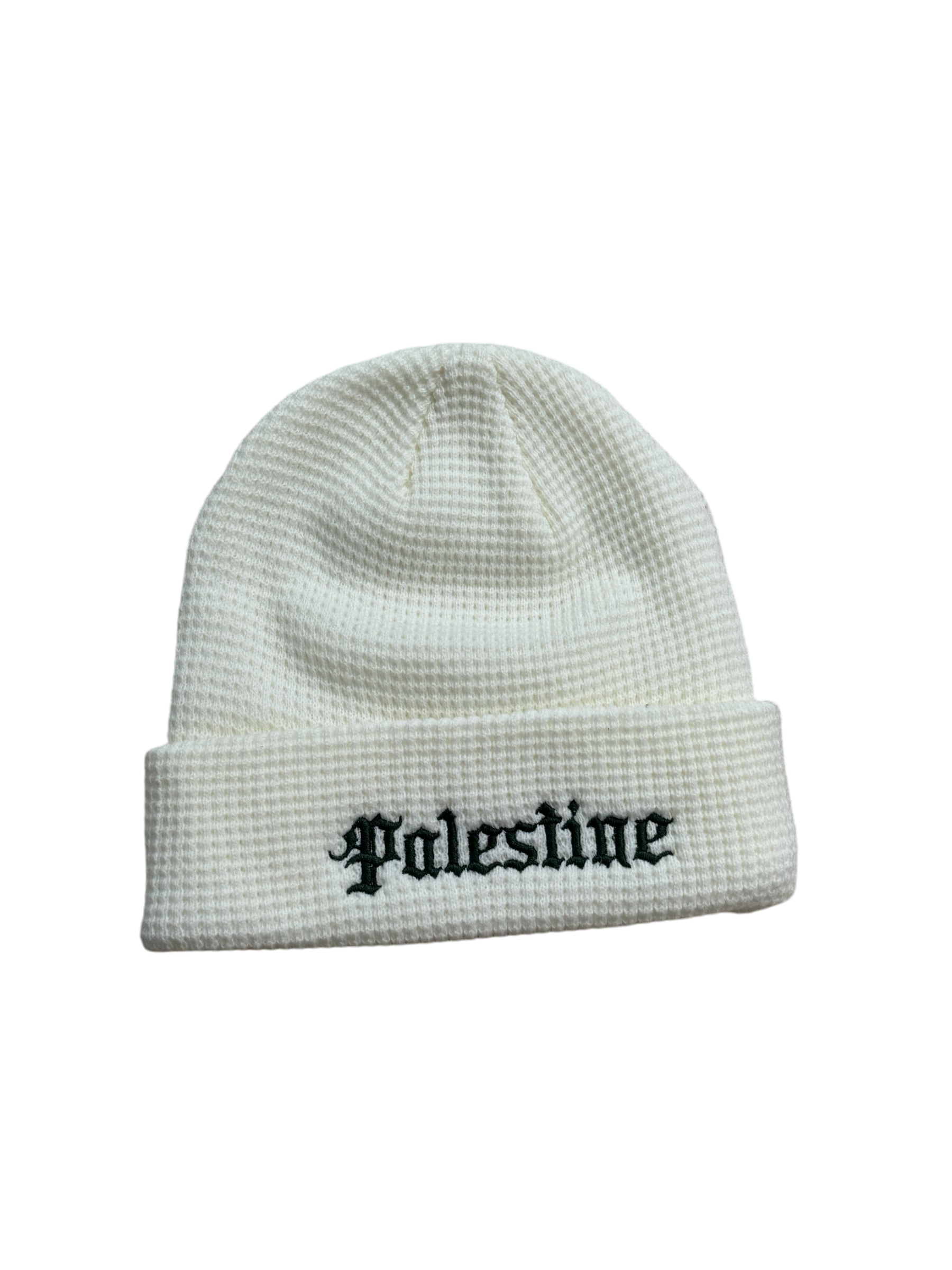 Waffle Knit Embroidered Palestine Beanie