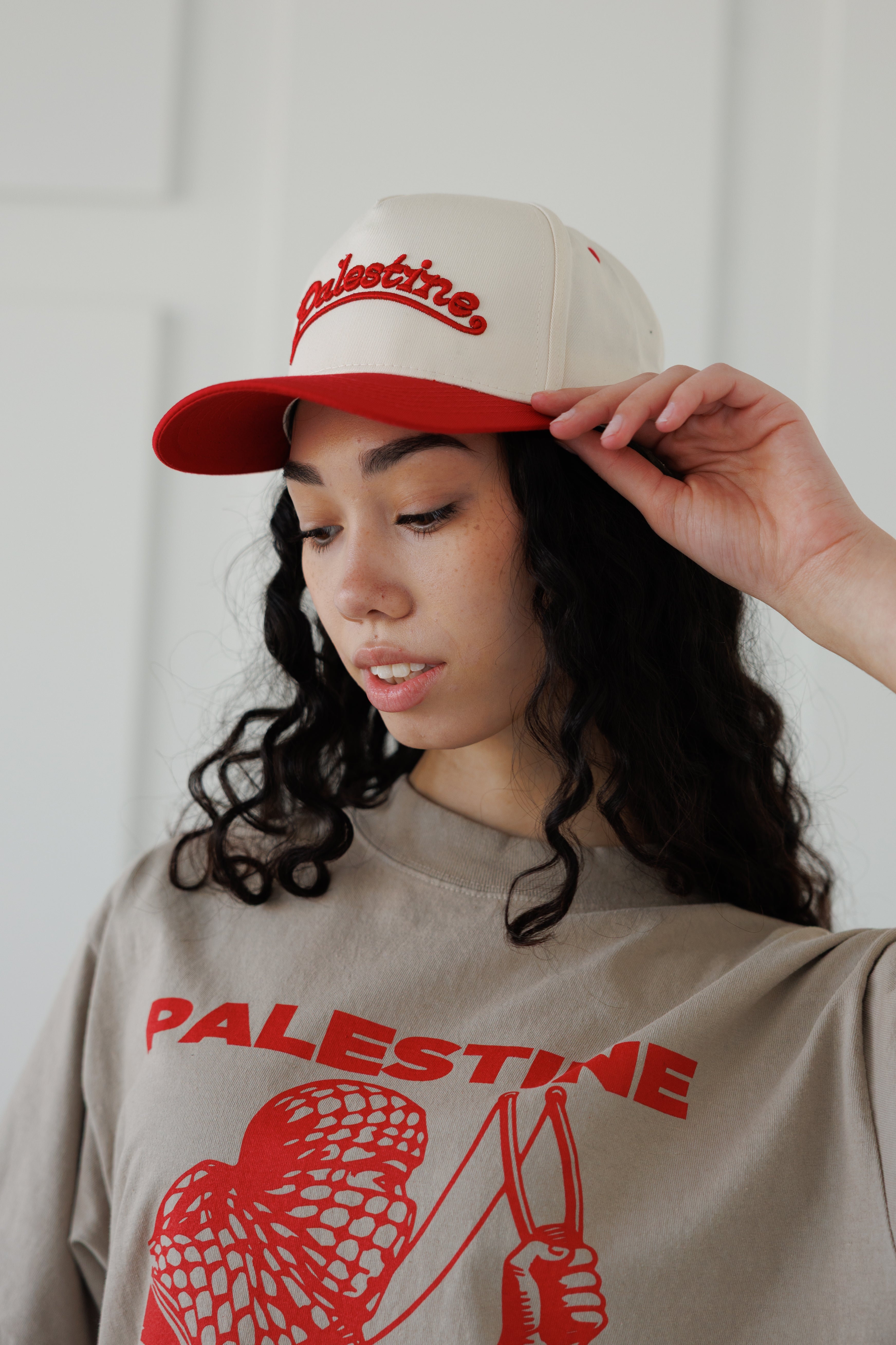 BASEBALL Script  PALESTINE RED TAN HAT