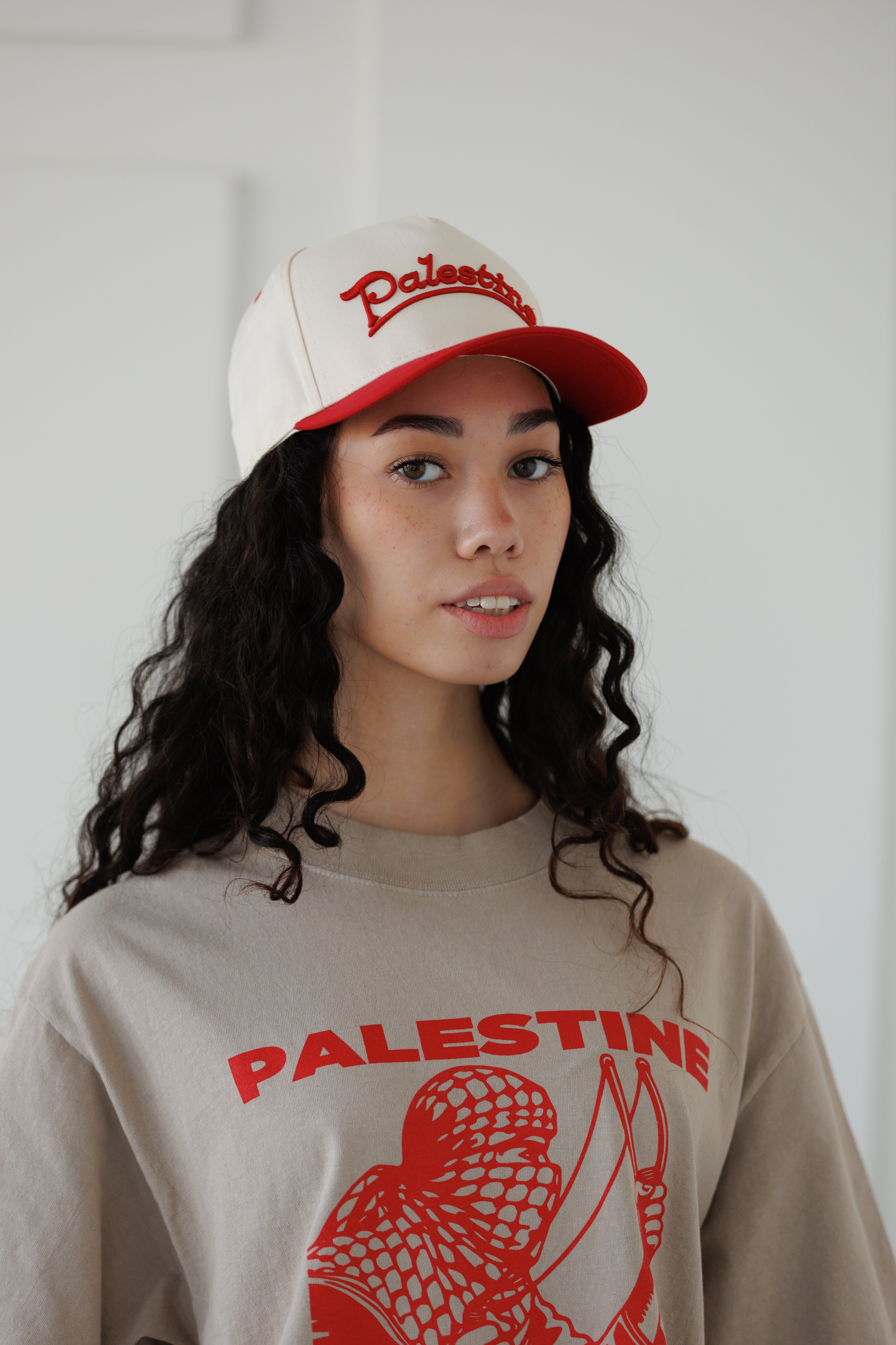 BASEBALL Script  PALESTINE RED TAN HAT