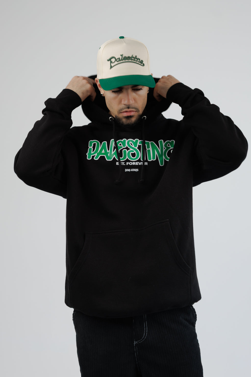 BASEBALL GREEN EMBROIDERED TAN HAT