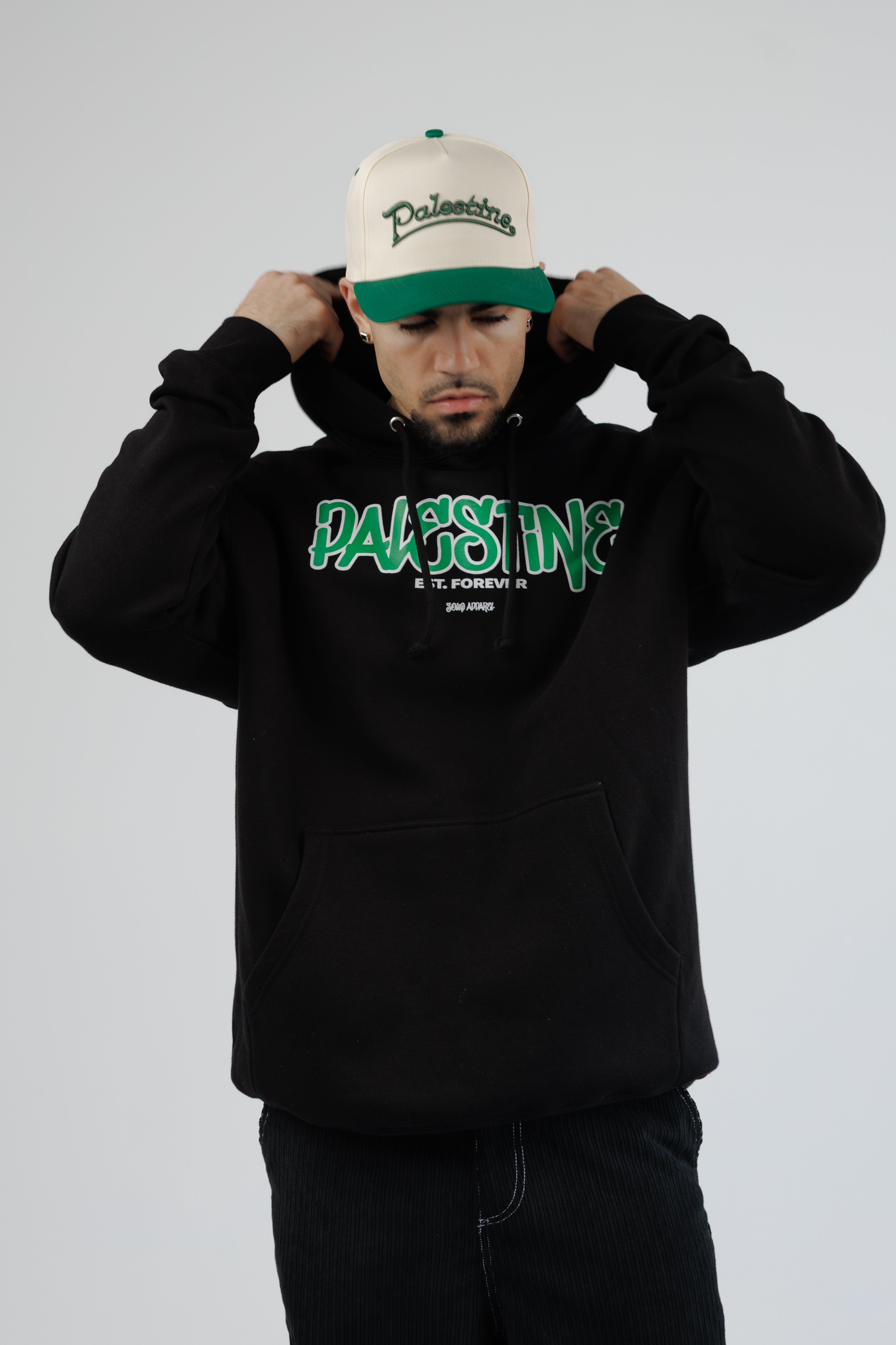 BASEBALL GREEN EMBROIDERED TAN HAT