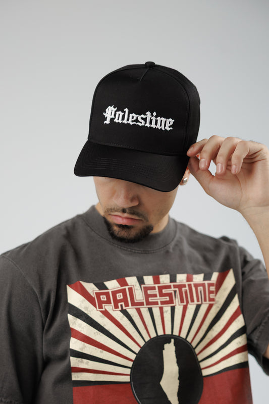 Black and White Embroidered Hat