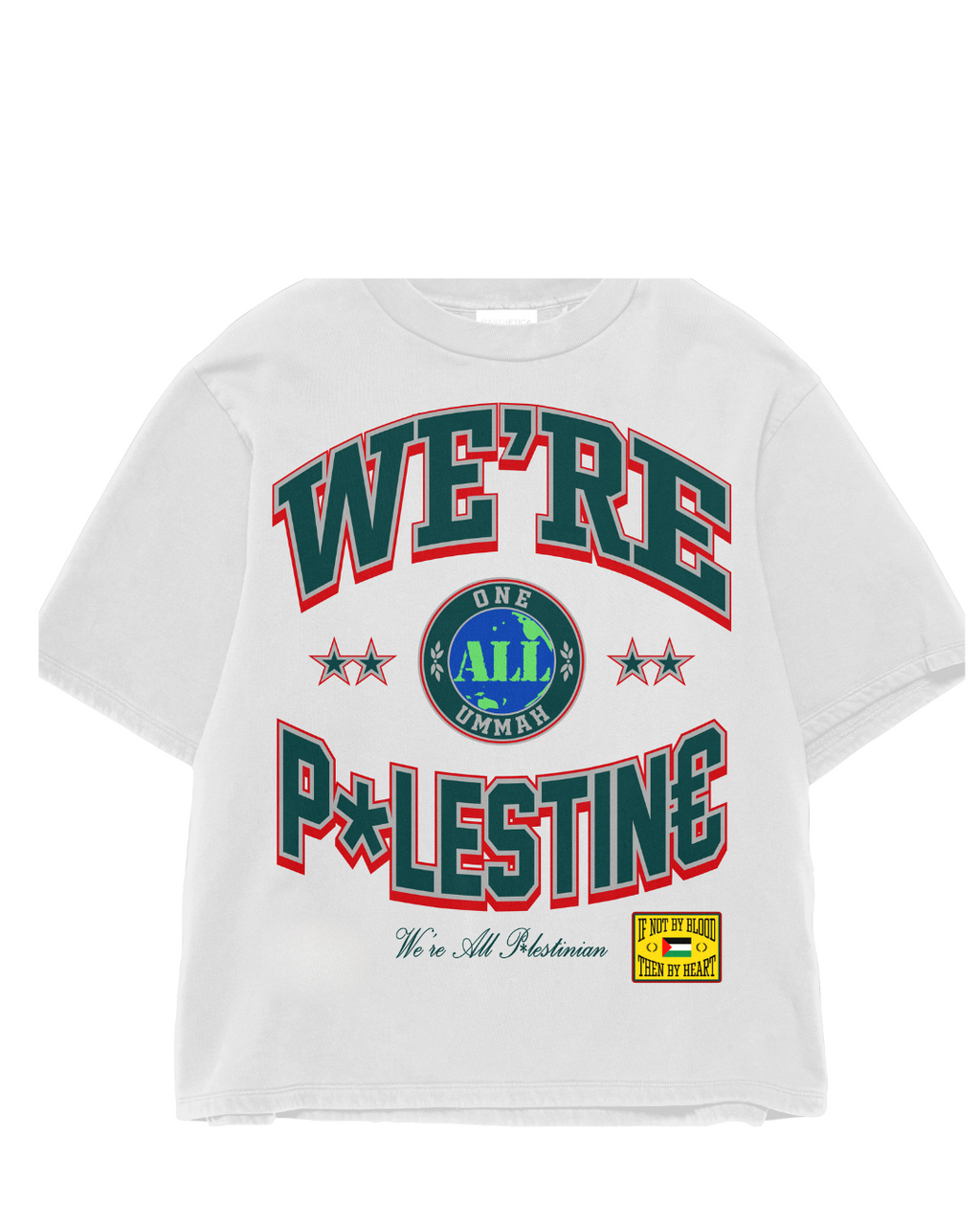 SAFR Apparel We're All Palestine White T-Shirt