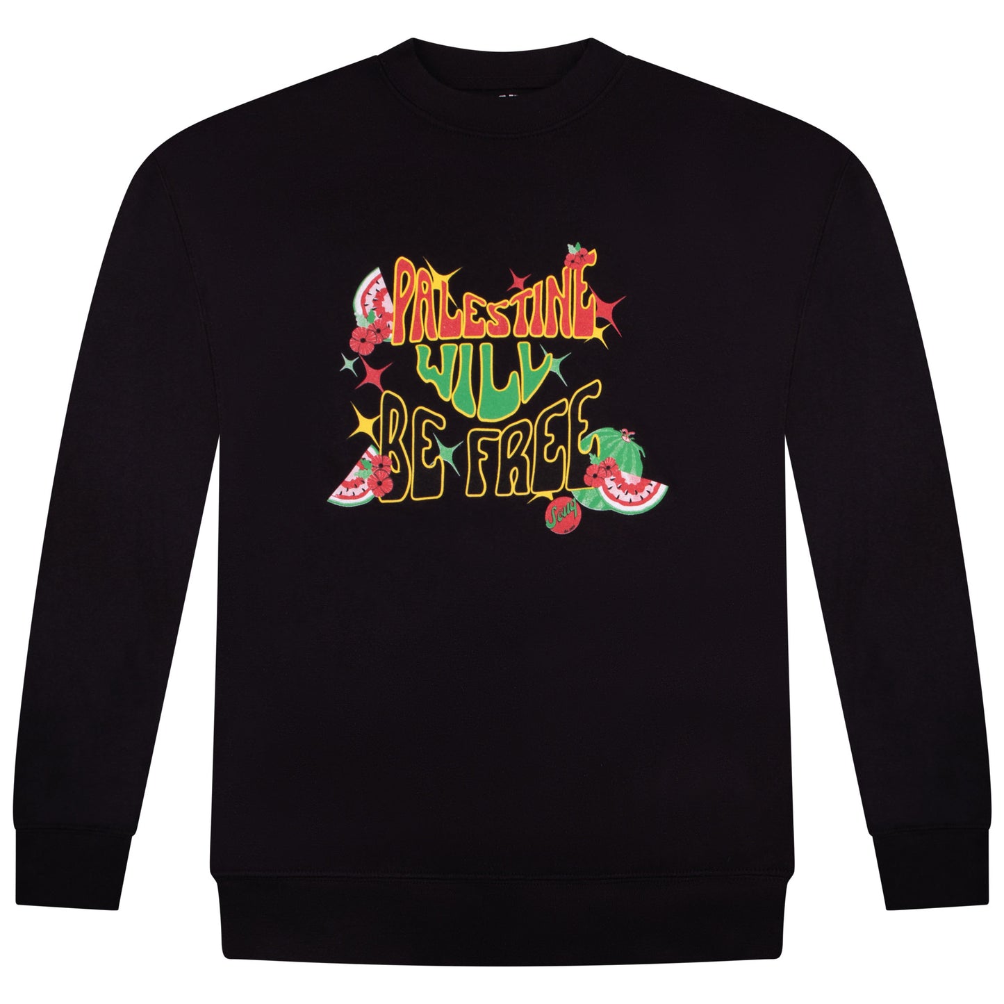 CREW NECK PALESTINE WILL BE FREE // BLACK